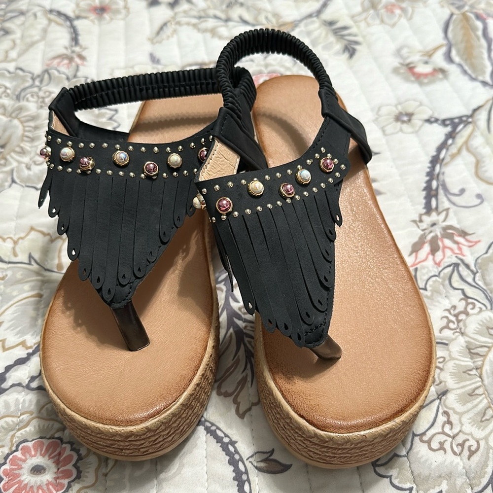 Slip on wedge sandals